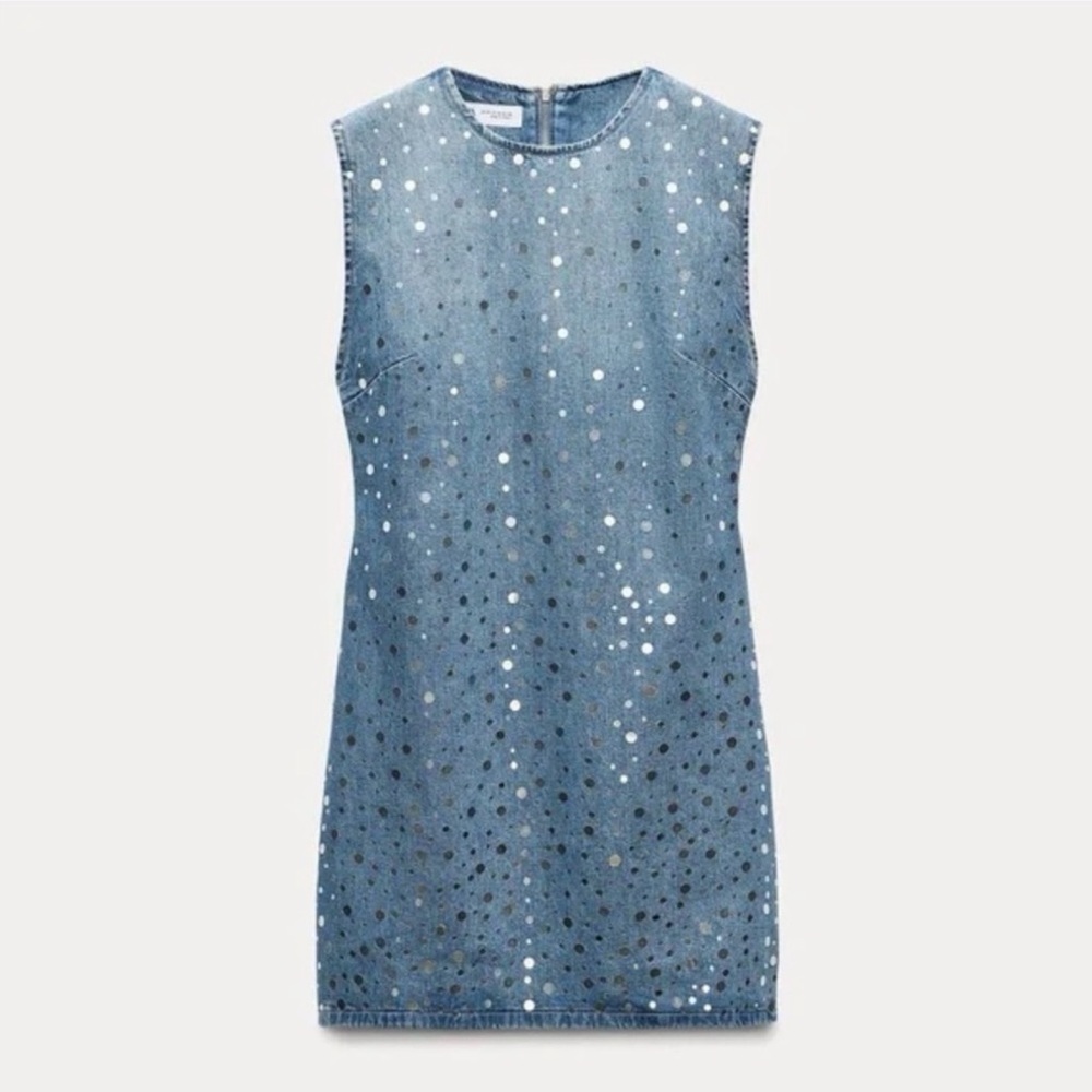 Zara Sparkle Denim Dress